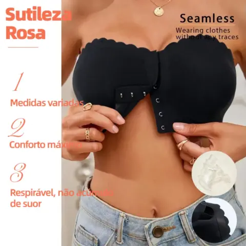 Sutiã Sem Costura com Fecho Frontal