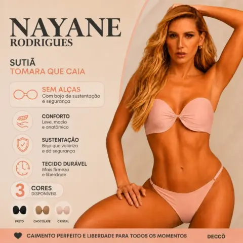 Sutiã Tomara que Caia Push Up Nayane Rodrigues