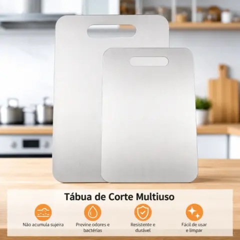 Tábua de Corte de Aço Inox Antibacteriana