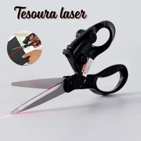 Tesoura com Laser Marcador de Corte