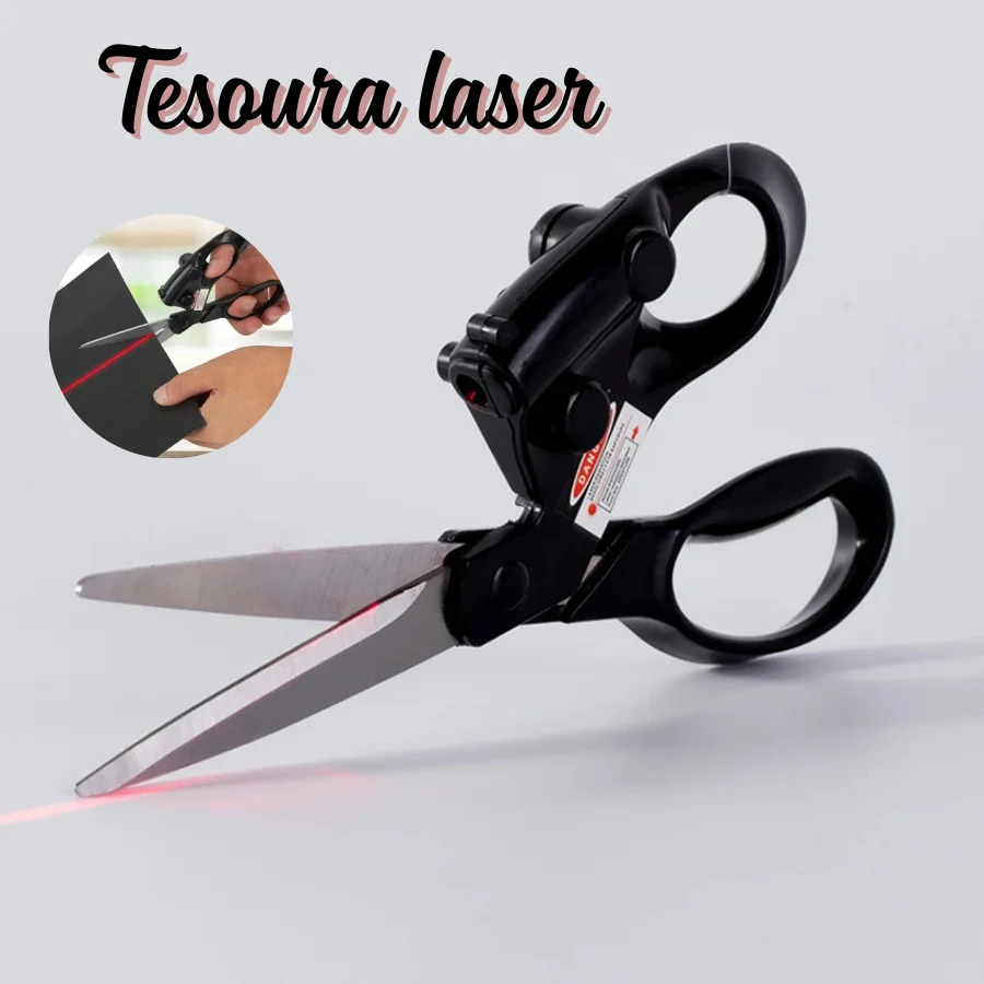 Tesoura com Laser Marcador de Corte