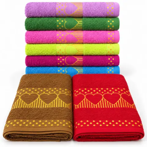 Toalha de Banho Jacquard Coração 100% Algodão