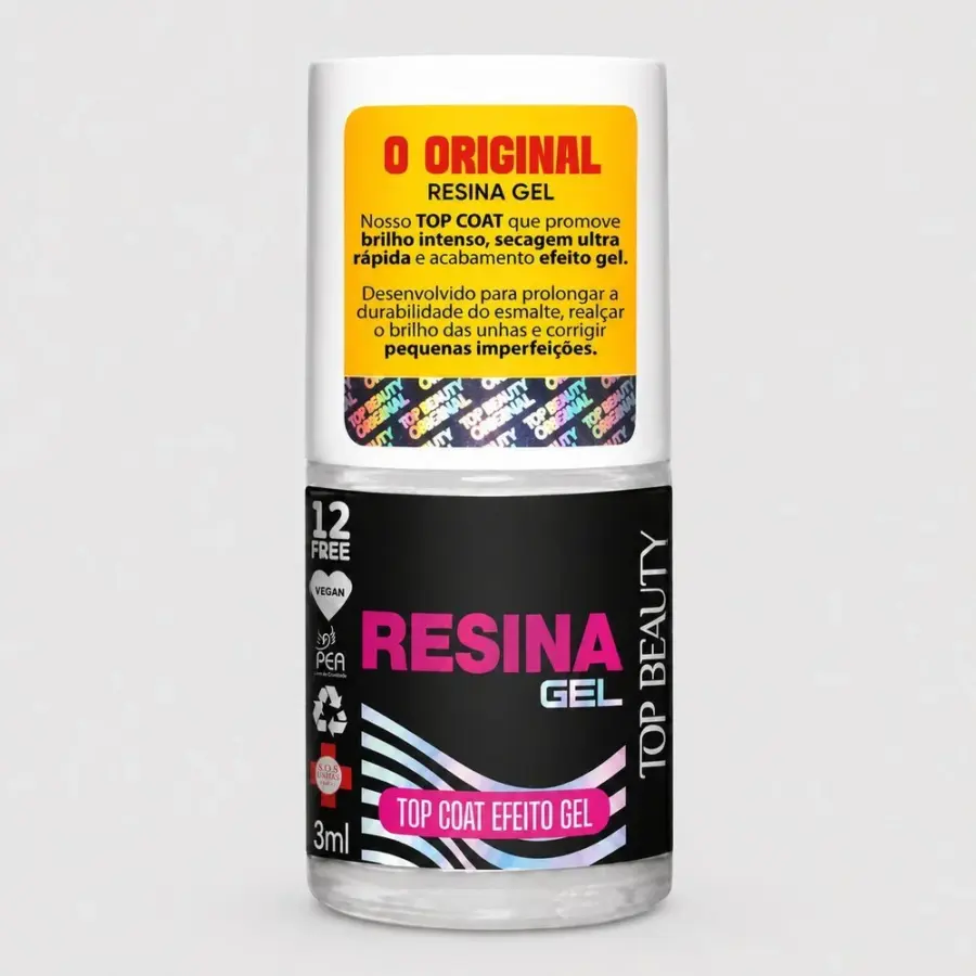 Top Coat Resina Gel Extra Brilho