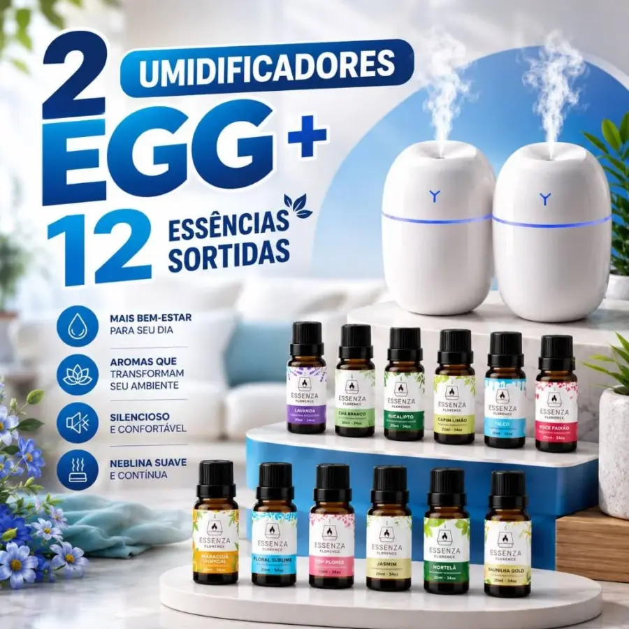 Umidificador Egg com Essências Hidrossolúveis