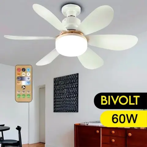 Ventilador de Teto LED com Controle 60 W