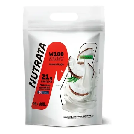 W100 Whey Concentrado Pouch 900g Creme de Coco Nutrata